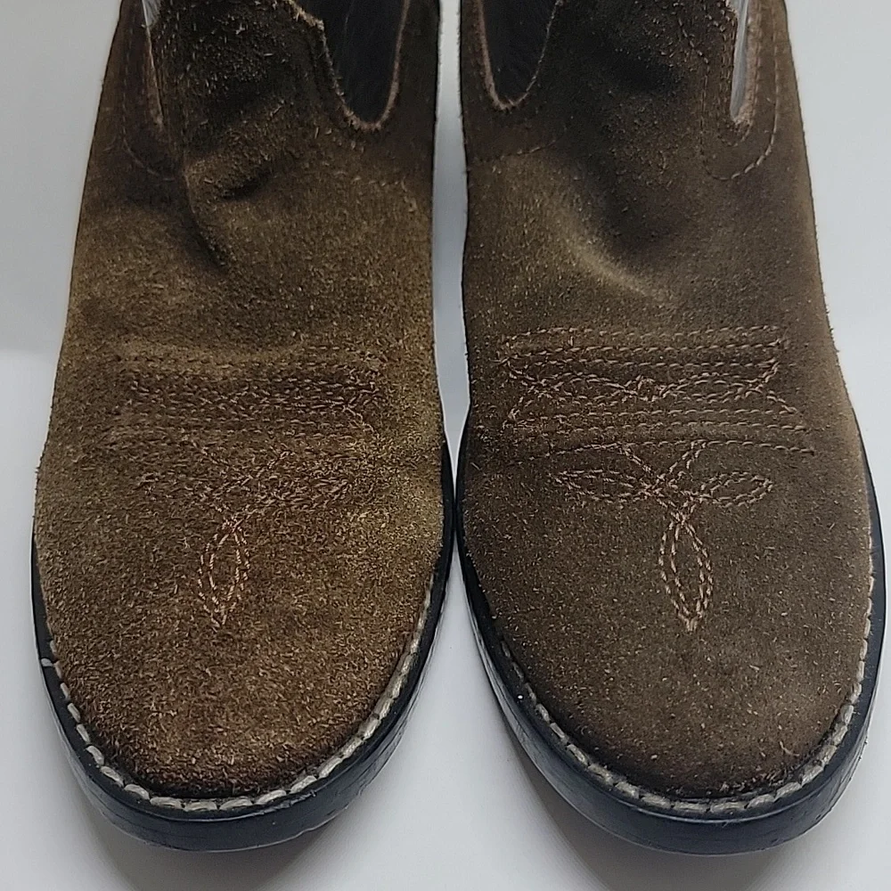 Acme Brown Suede Leather Cowboy Boots Kids (Read Flaws) Kids 4